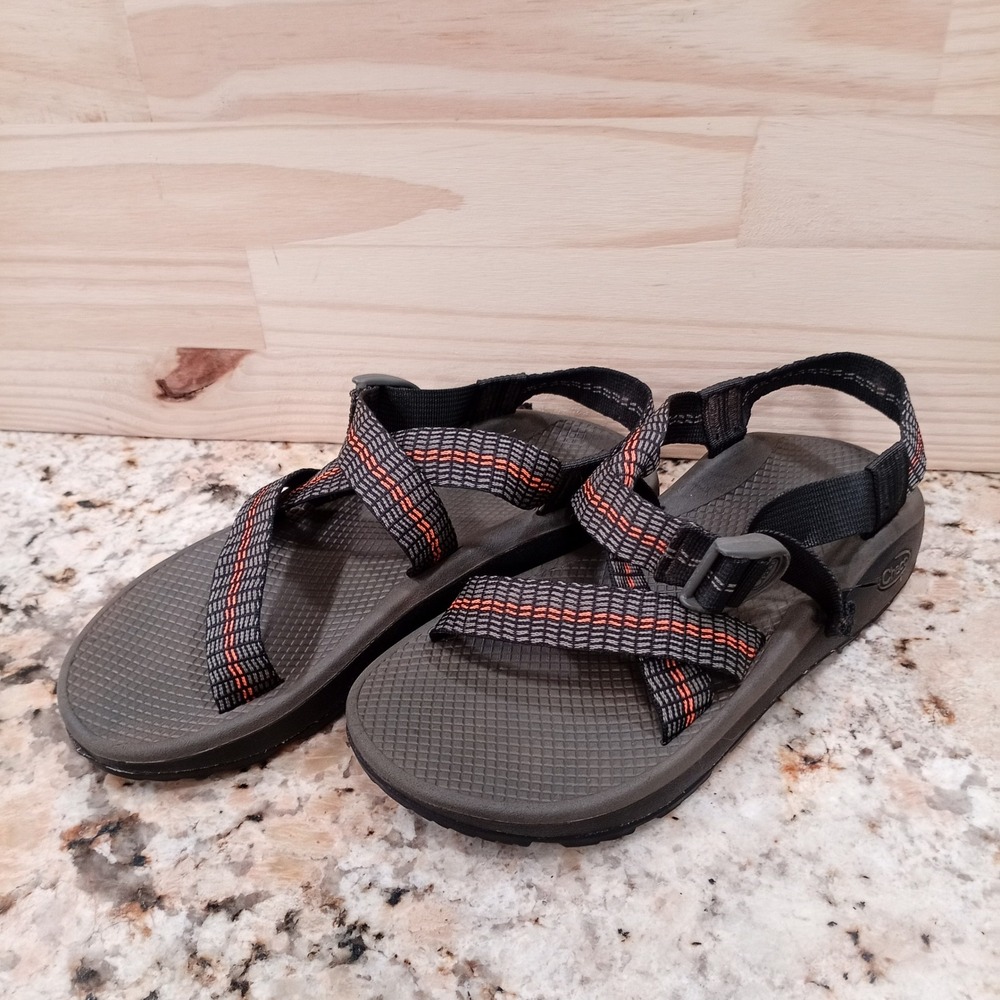 Chaco Men's Charcoal Sandals with Orange Webbing